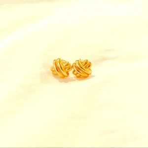 Stella & Dot gold knot studs